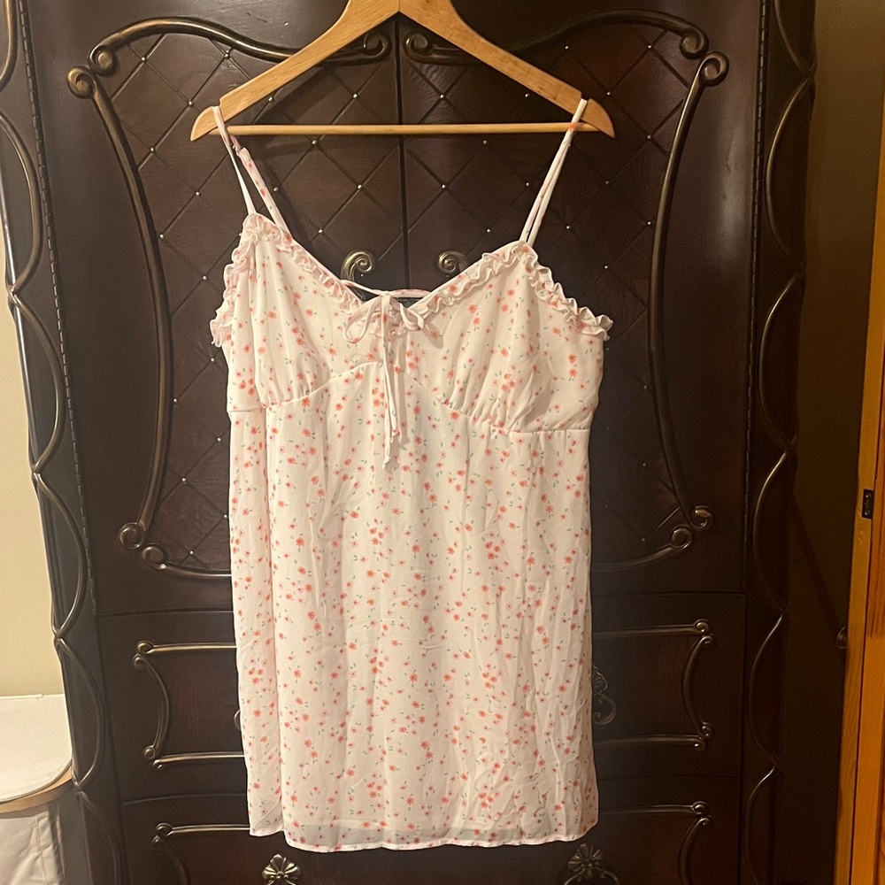 Wild Fable White and Pink Floral Dress